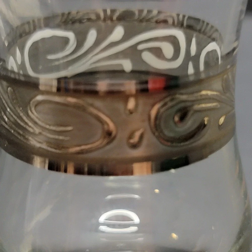 Turkish Tea Set Cay Seti Glass W/silver Band